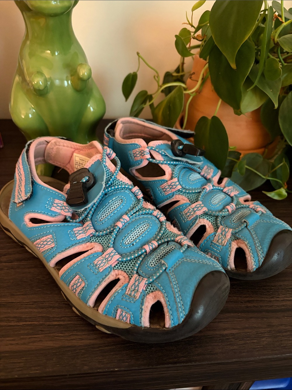 Kids Blue and Pink Outdoor Sandals